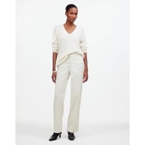 NWT Madewell Emmett Wide Leg Pant Corduroy Welt Pocket Edition Winter White‎ 29